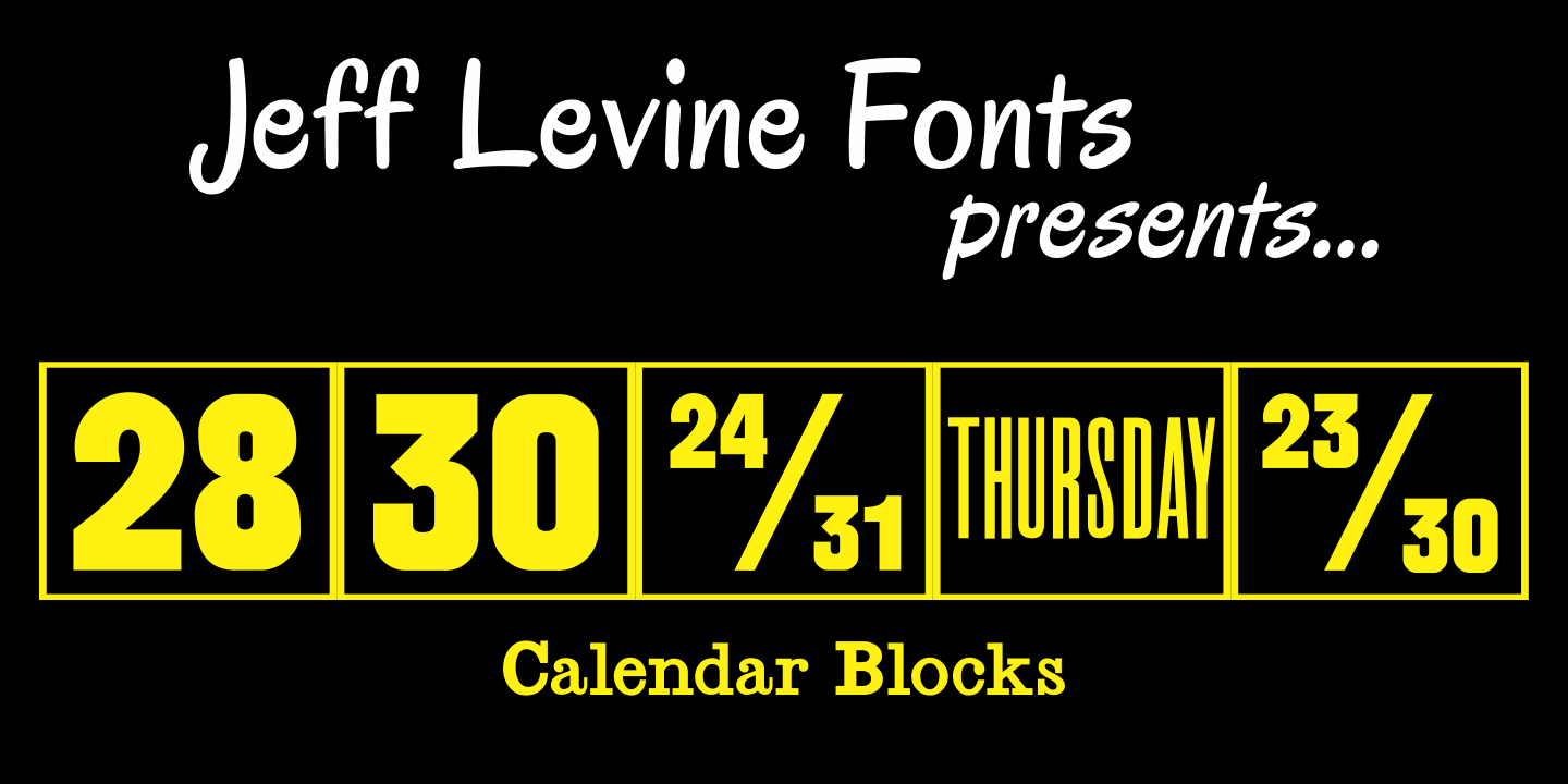 Calendar Blocks Font Family Poster