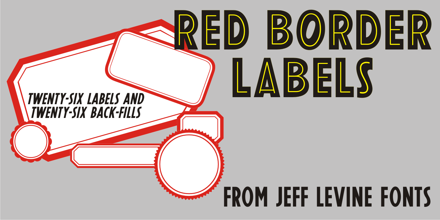Red Border Labels Font Family