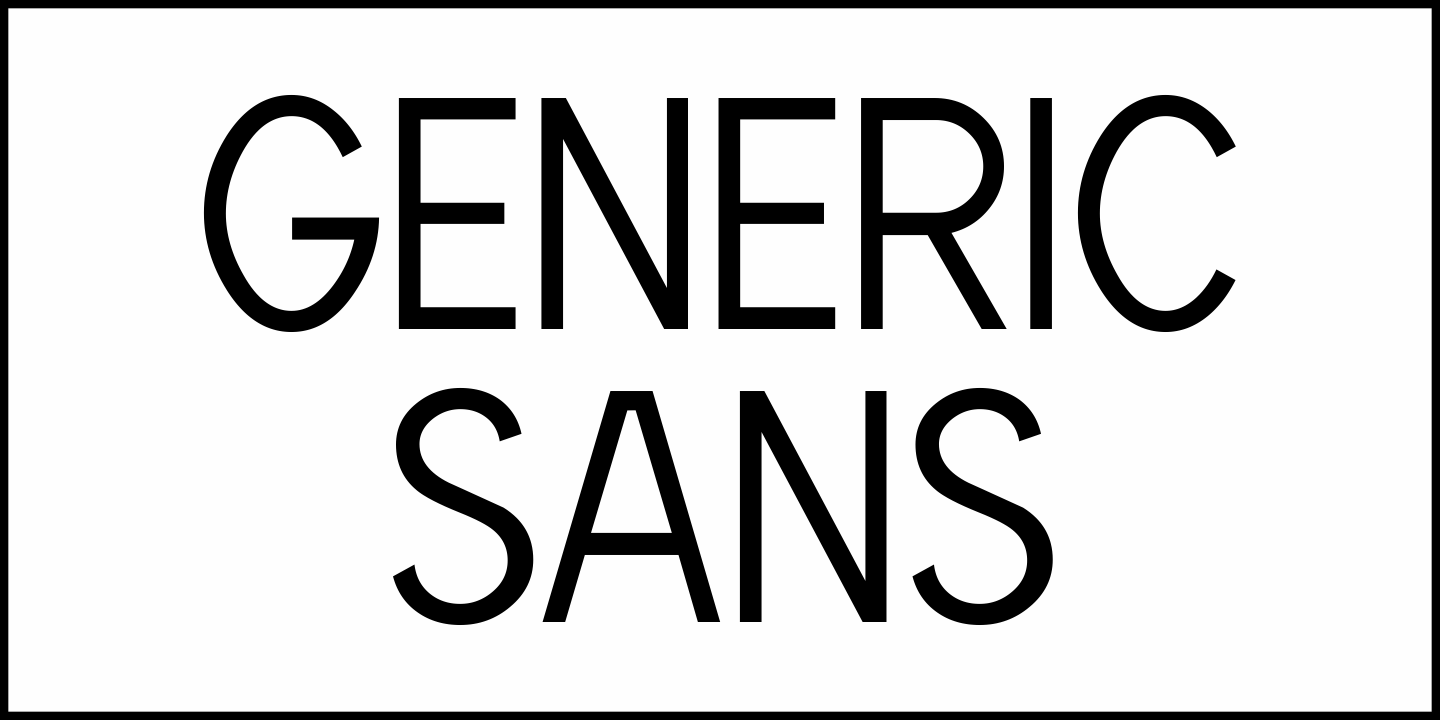Generic Sans Font Poster #2
