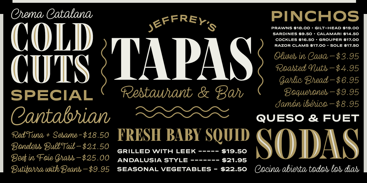 Tapas S Font Family Poster