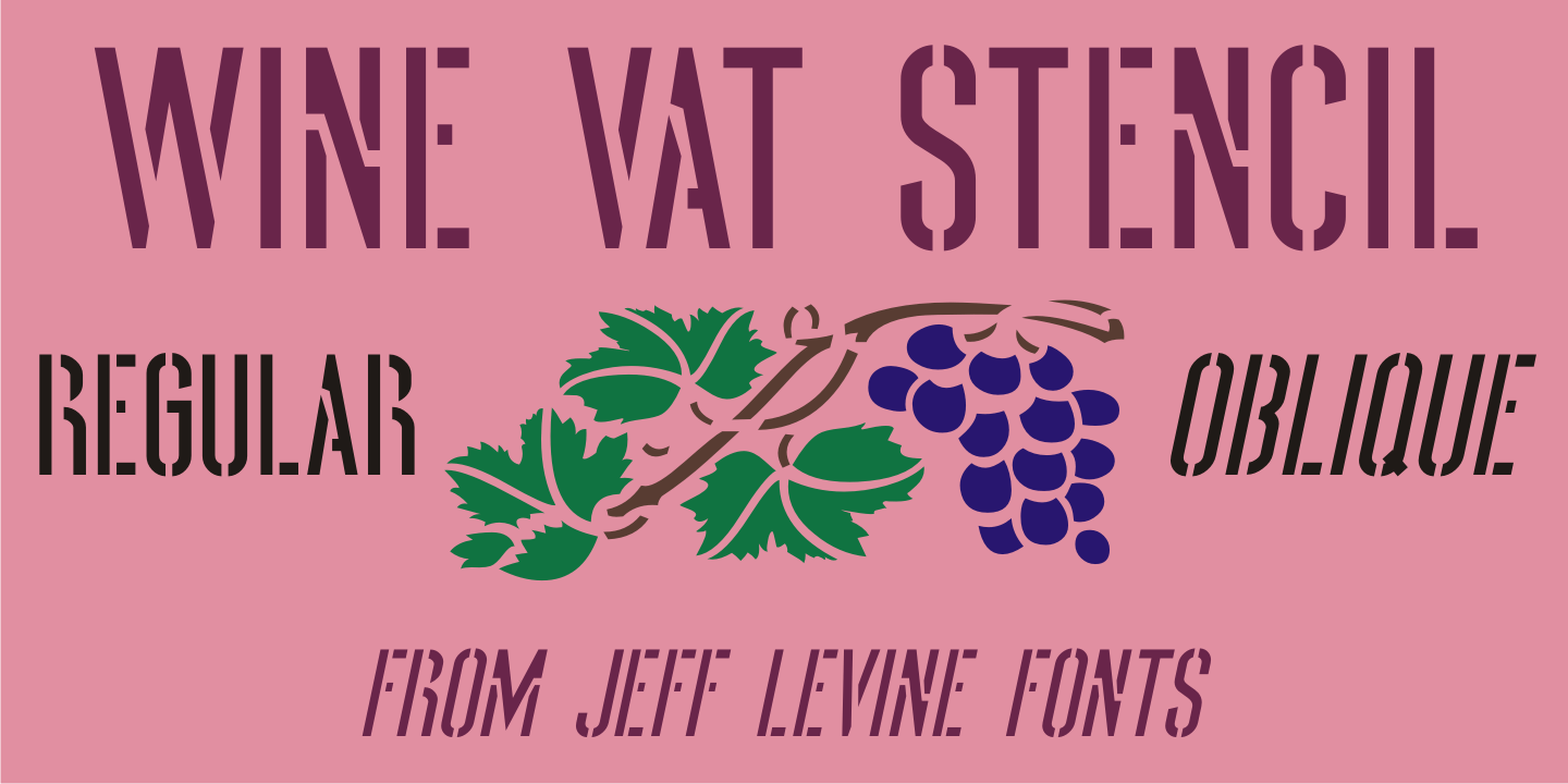 Wine Vat Stencil Font Family