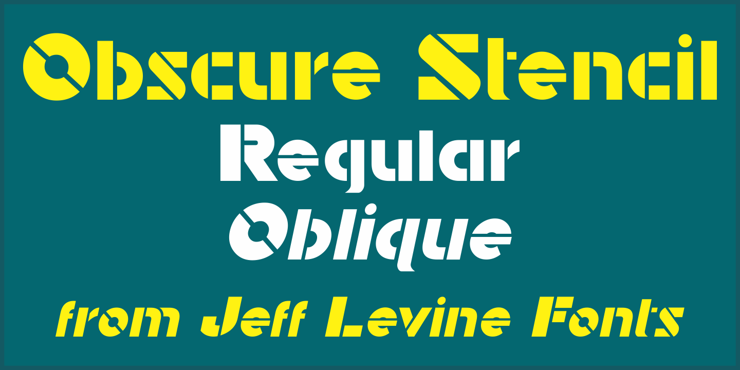 Obscure Stencil Font Poster #1