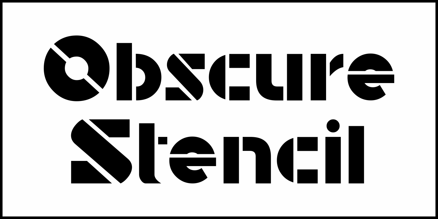Obscure Stencil Font Poster #2