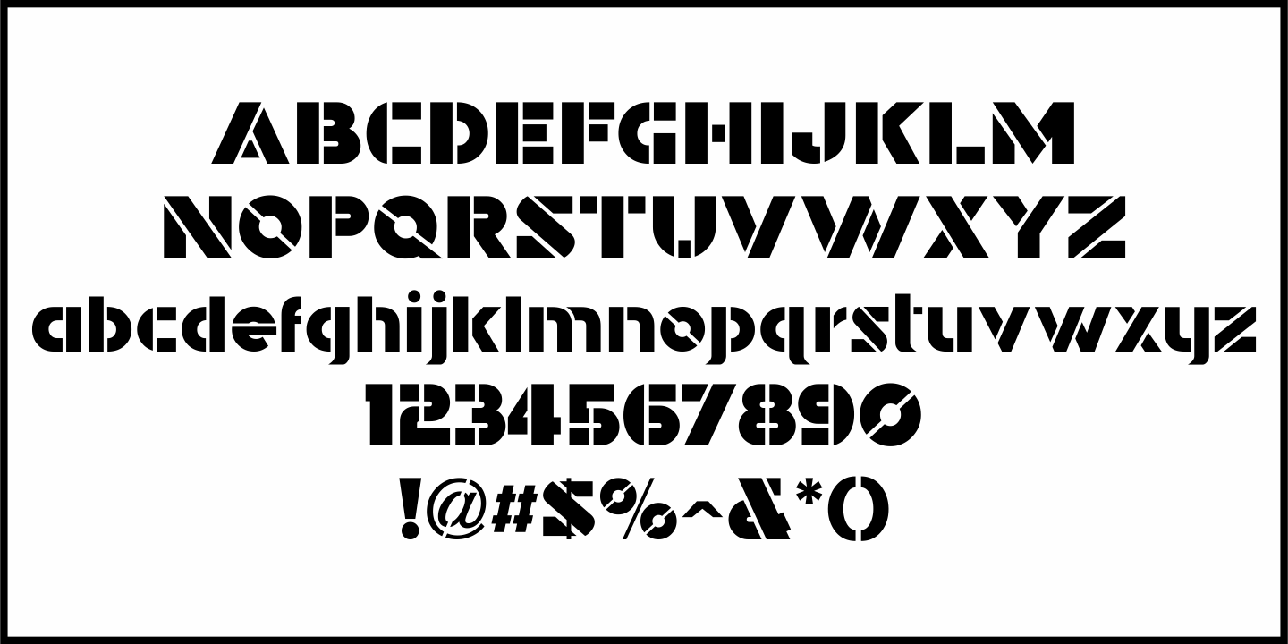 Obscure Stencil Font Poster #3