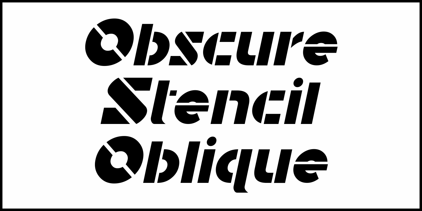 Obscure Stencil Font Poster #4