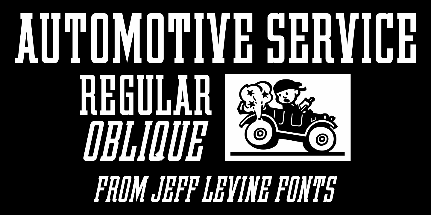 Automotive Service Font Family by Jeff Levine Fonts | Font Bros
