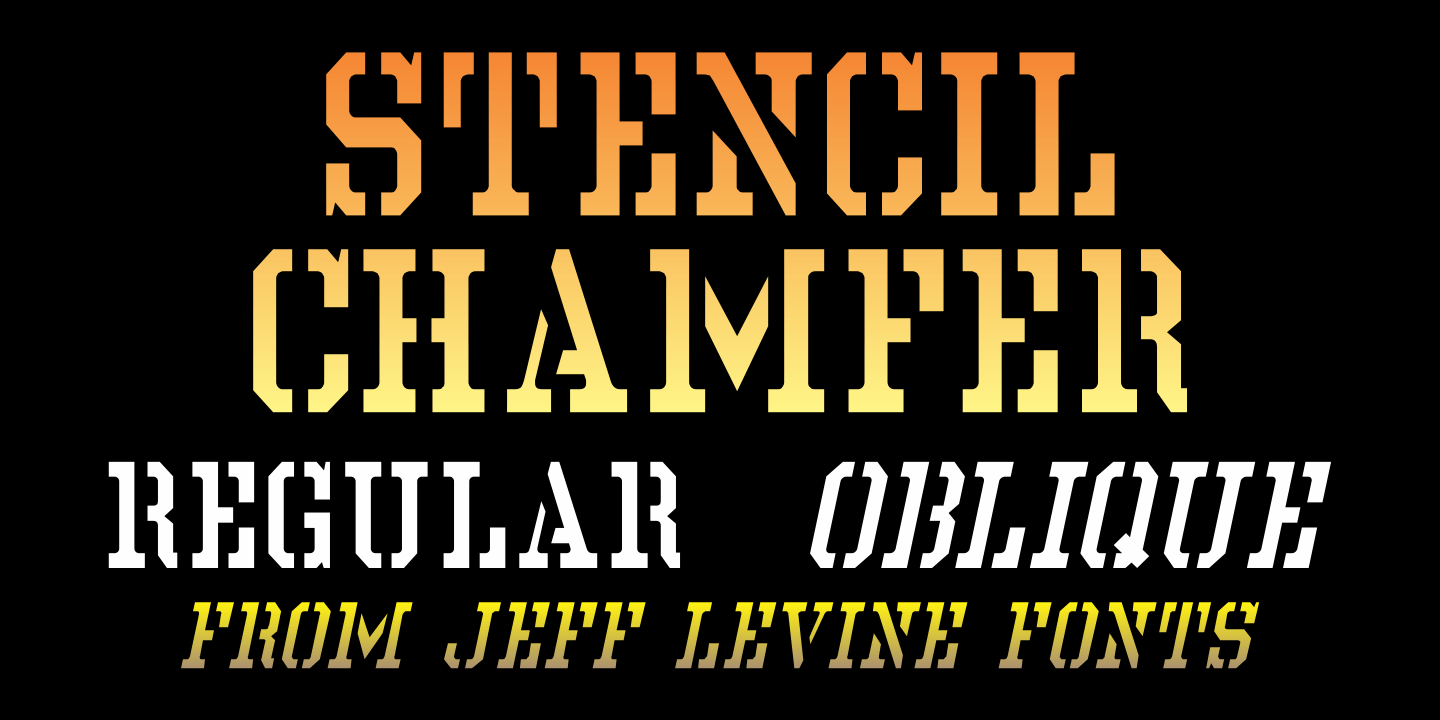 Stencil Chamfer Font Family Poster