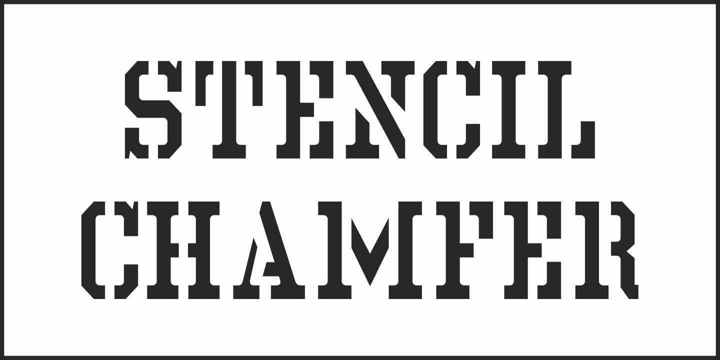 Stencil Chamfer Font Poster #2