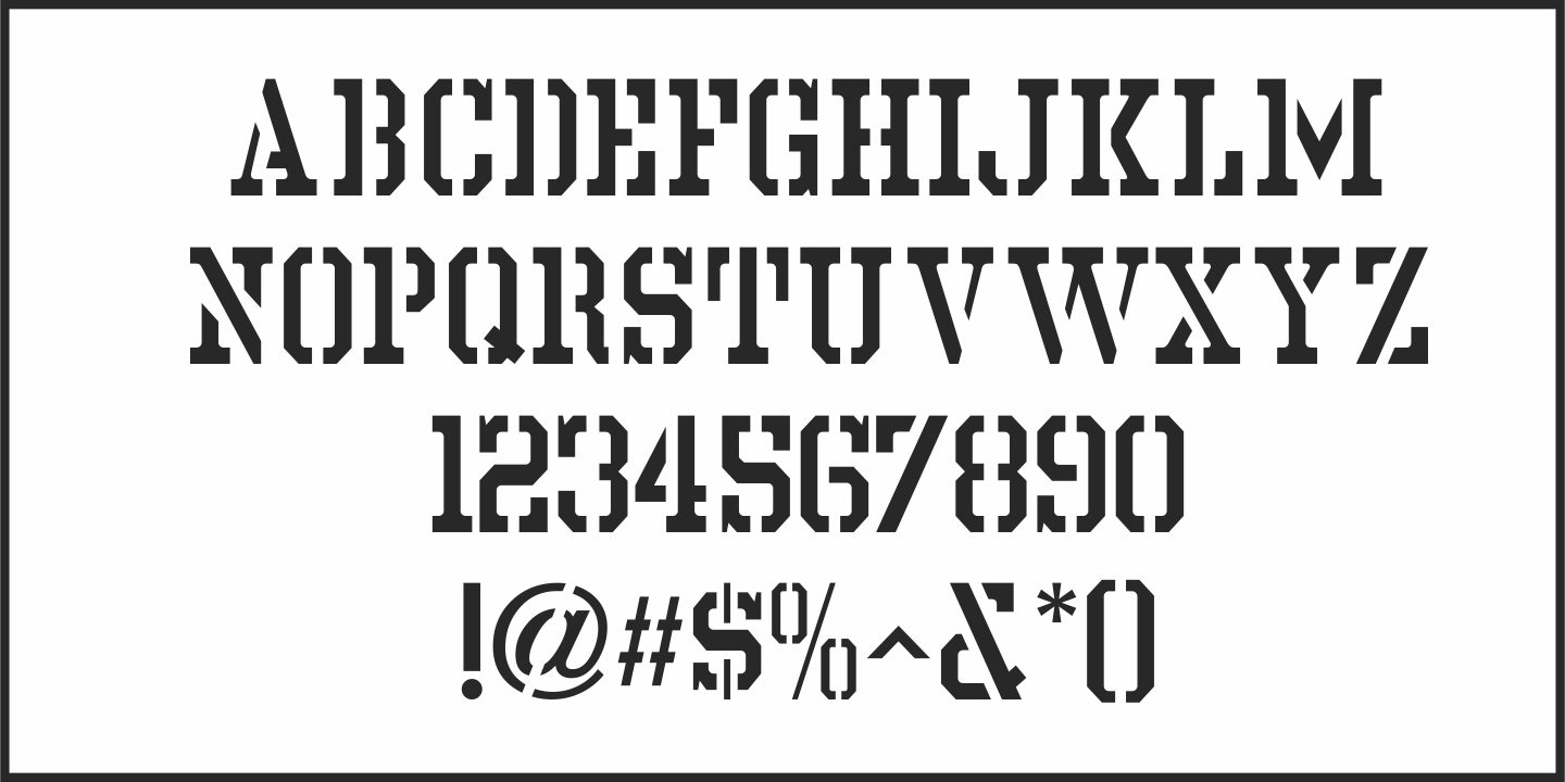 Stencil Chamfer Font Poster #3