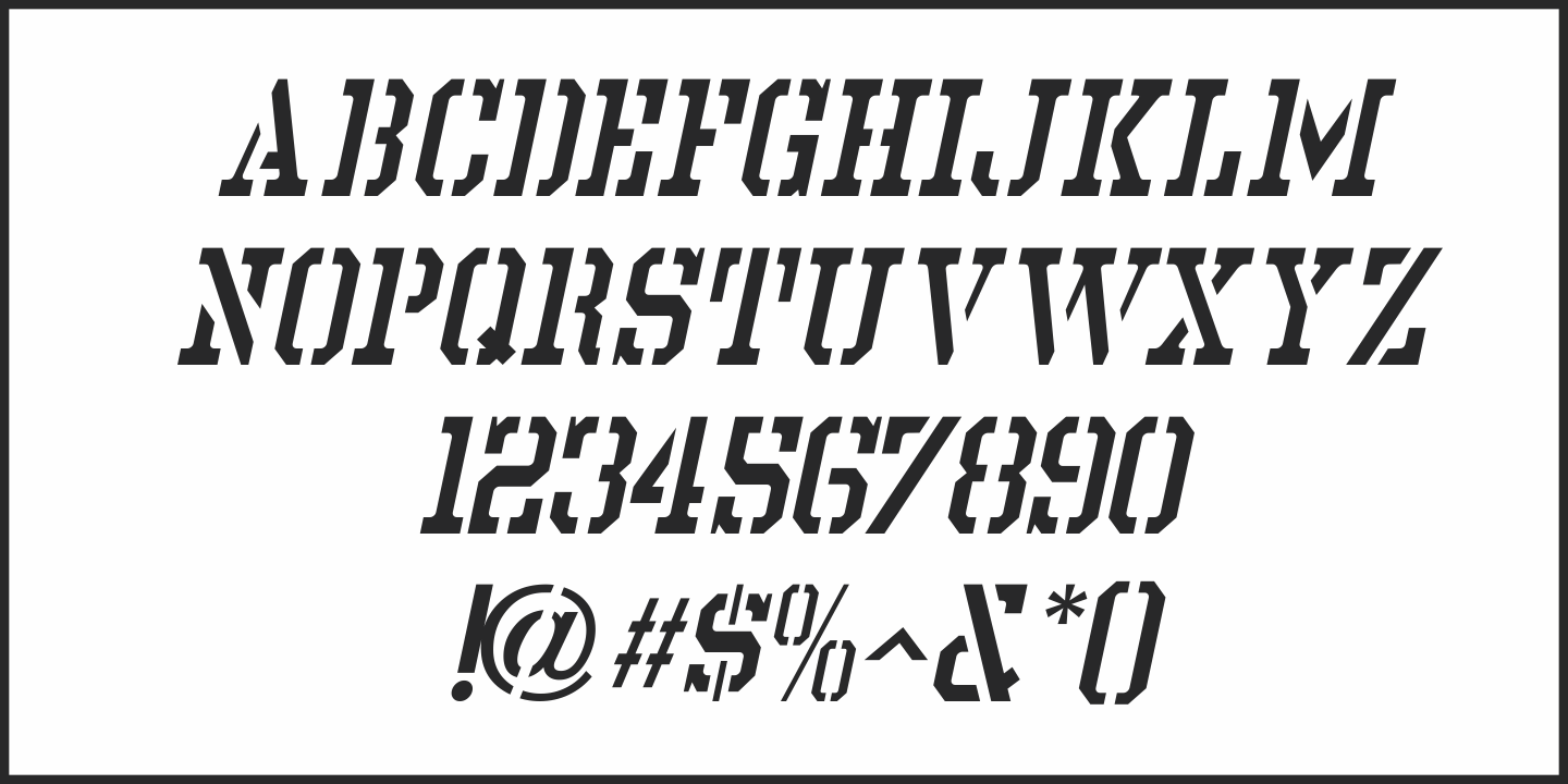 Stencil Chamfer Font Poster #5