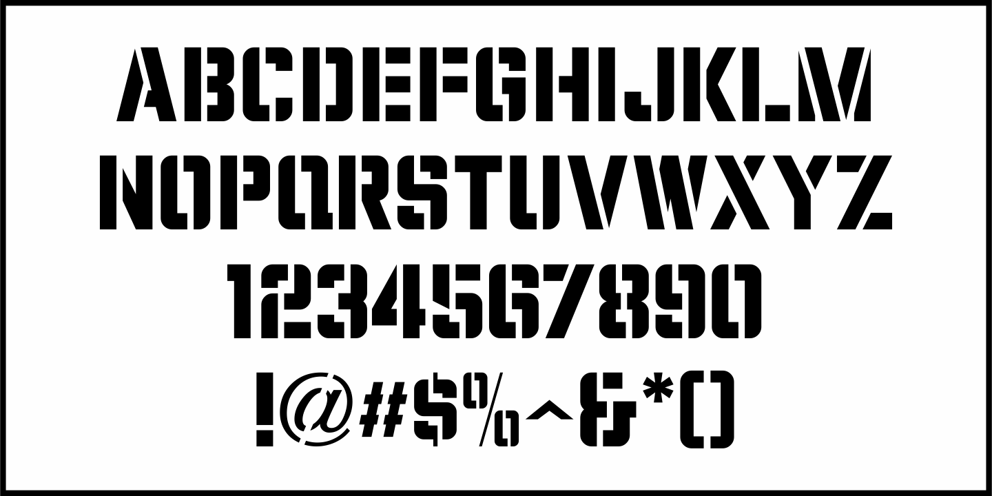 Utility Stencil Font Poster #3
