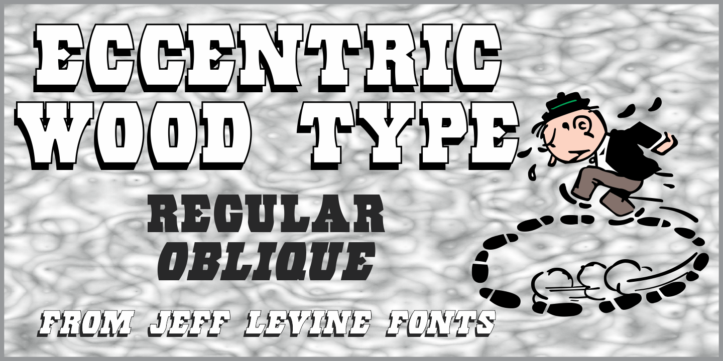 Eccentric Wood Type Font Family Poster