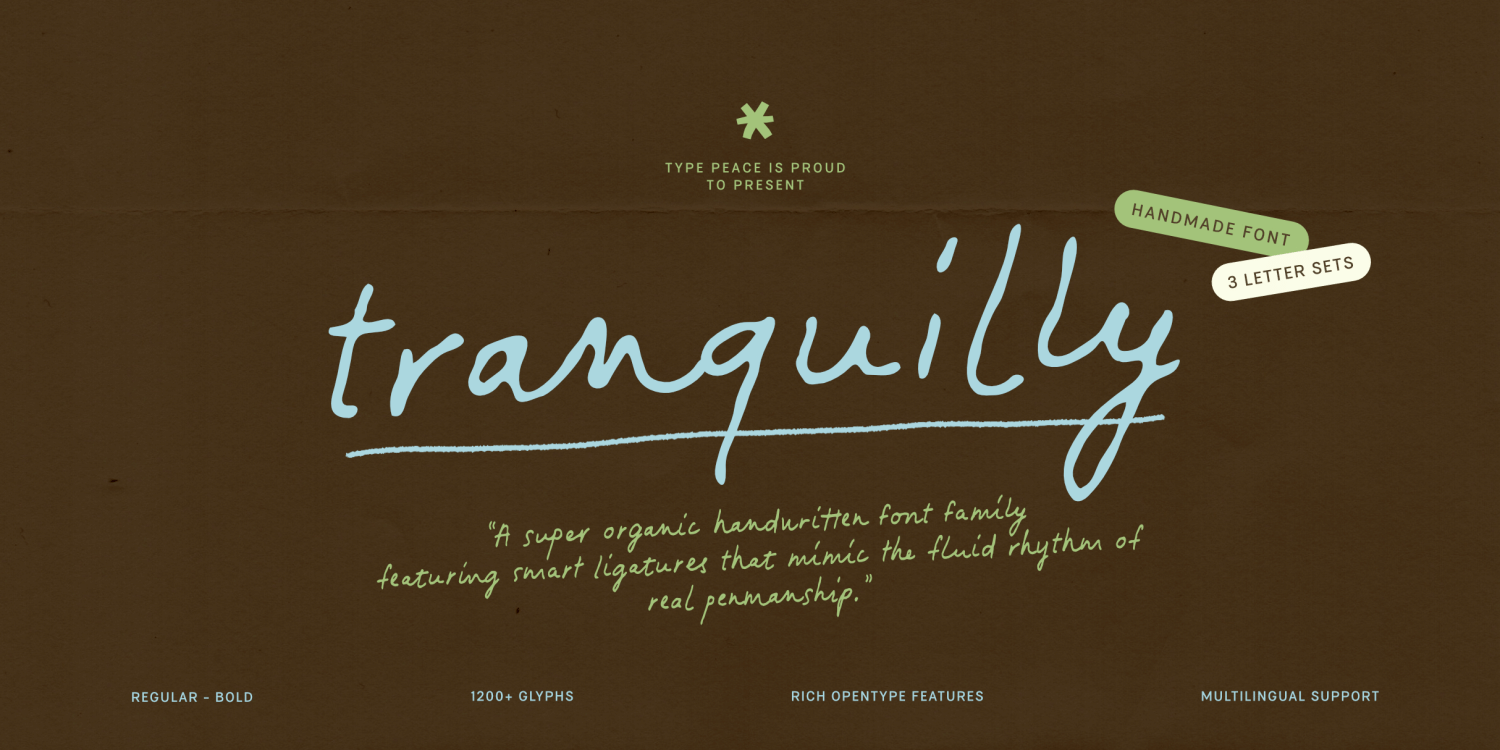 Tranquilly Font Poster