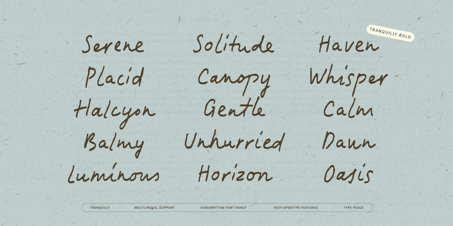 Tranquilly Font Poster #1
