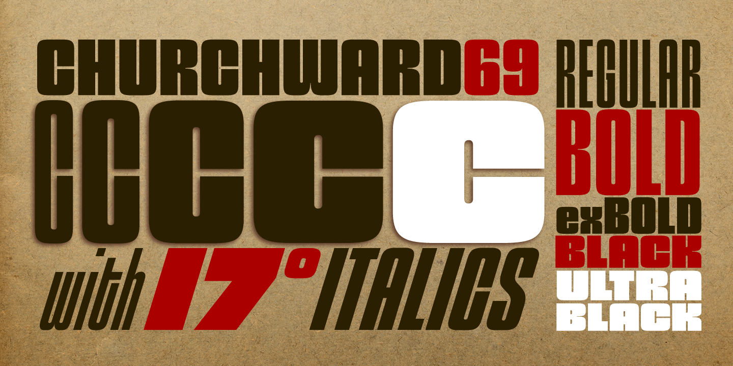Churchward 69 Ultra Black Italic Font Poster #1