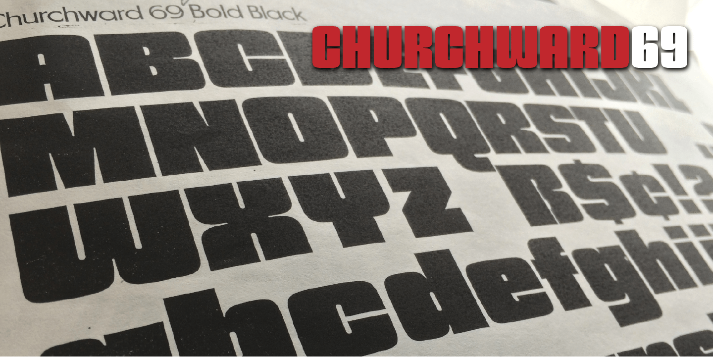 Churchward 69 Ultra Black Italic Font Poster #1