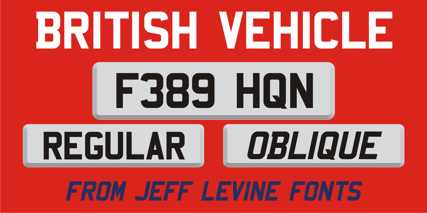 British Vehicle Font Family