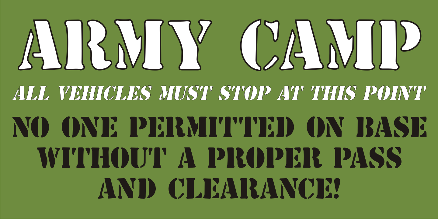 Common Stencil Font Poster #4
