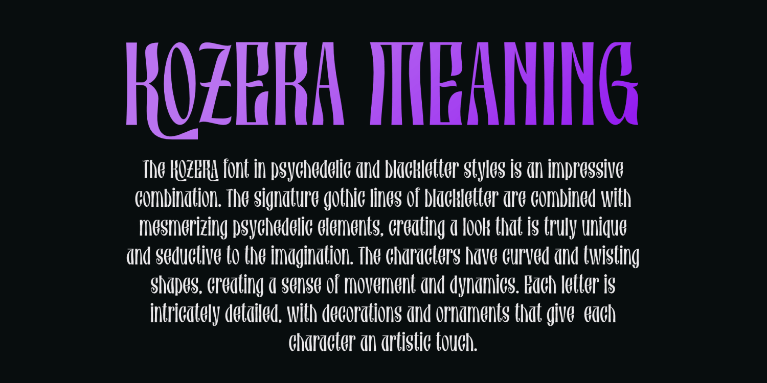 Kozera Font Poster #1