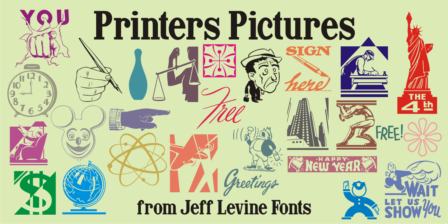 Printers Pictures Font Poster #1