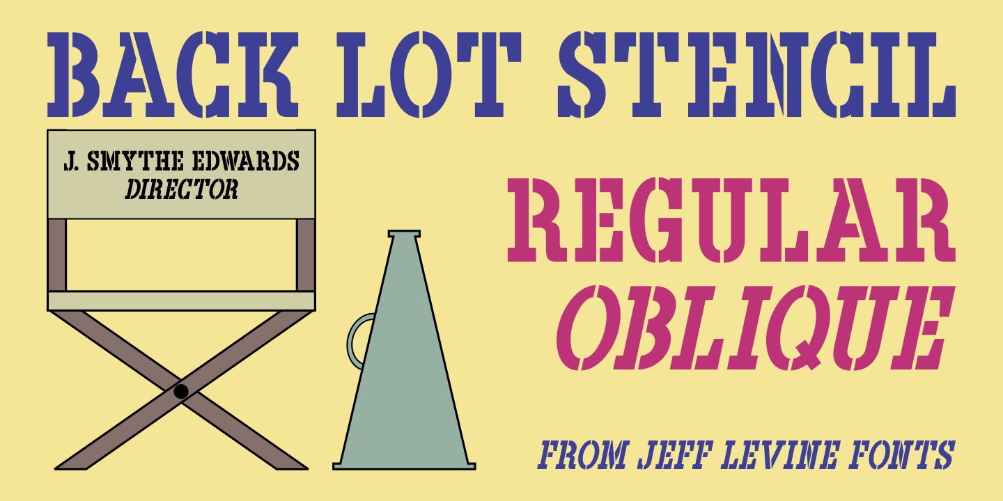 Back Lot Stencil Font Family Poster