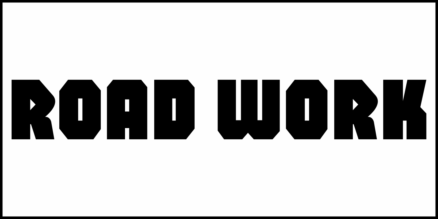 Road Work Font Poster #2