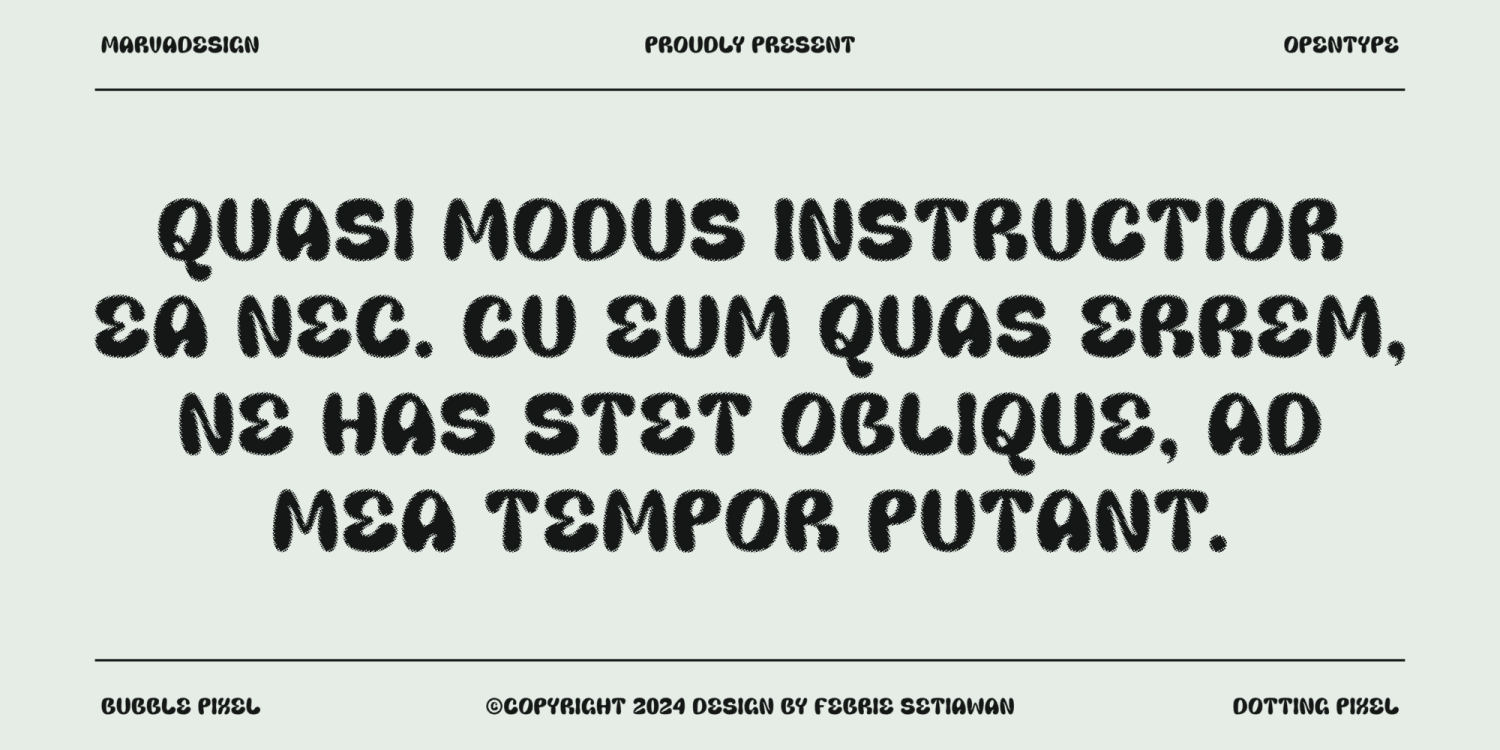 Marva Bubblo Pixel Font Poster #1
