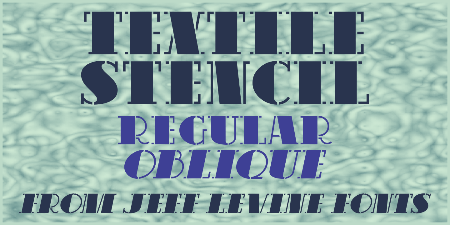 Textile Stencil | Font Family by Jeff Levine Fonts