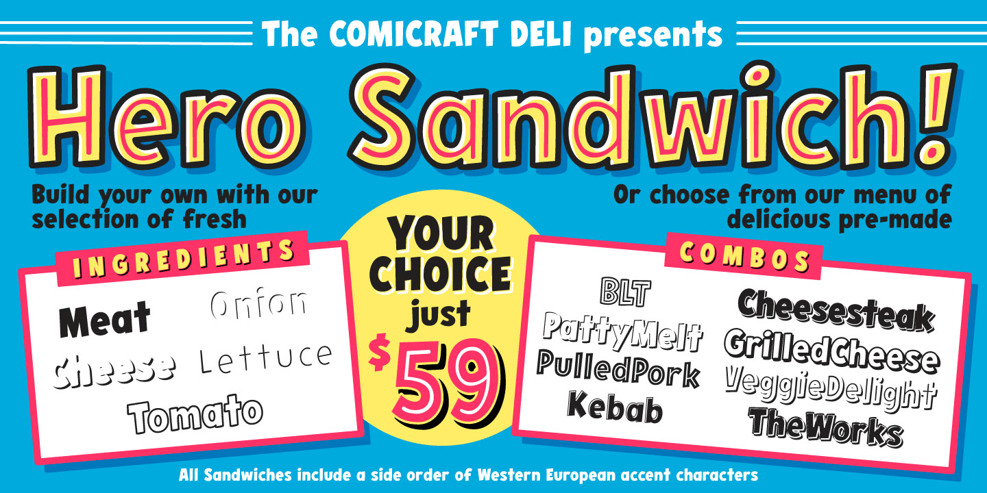 Hero Sandwich Ingredients Font Poster #1