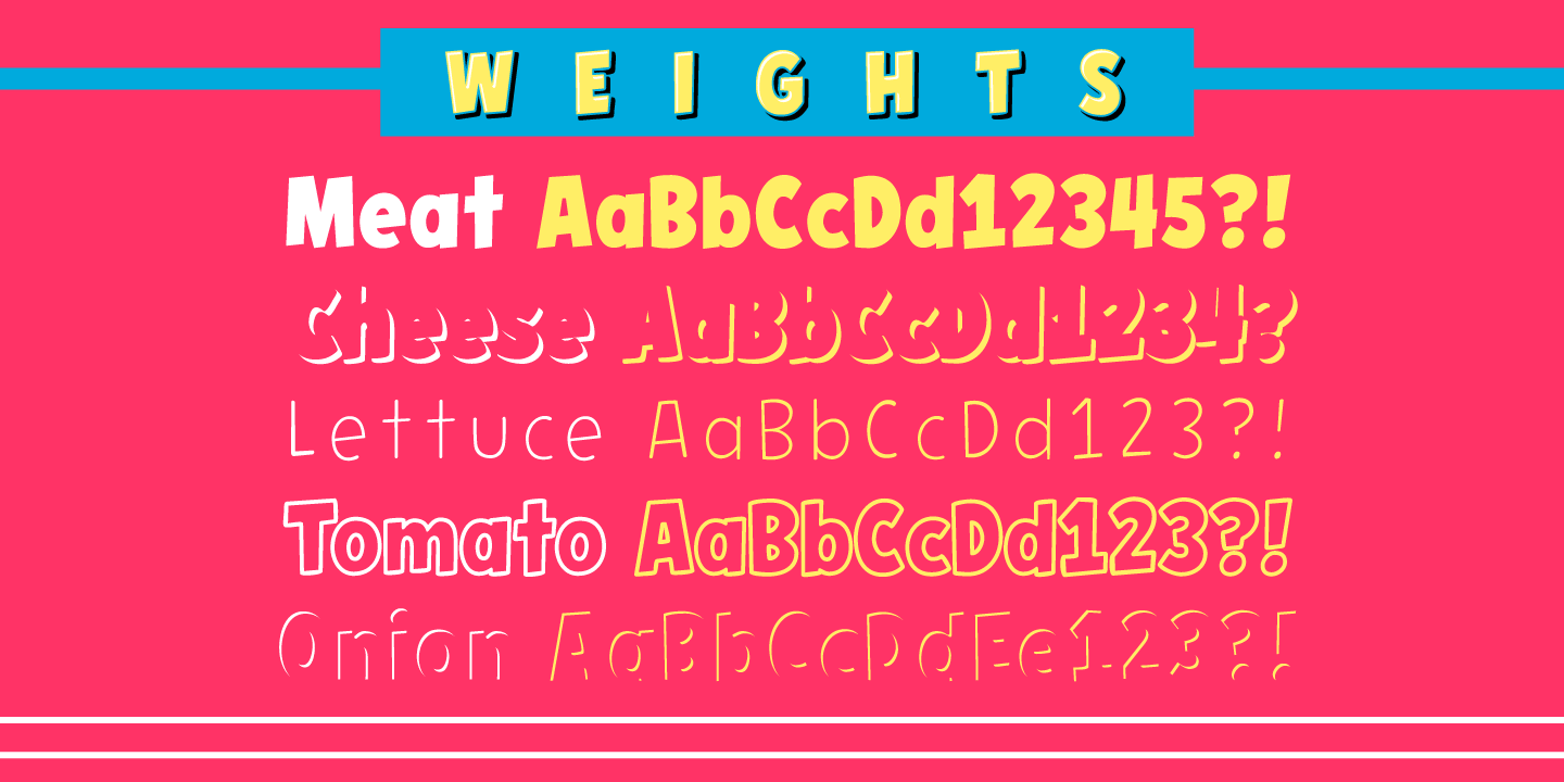 Hero Sandwich Ingredients Font Poster #1