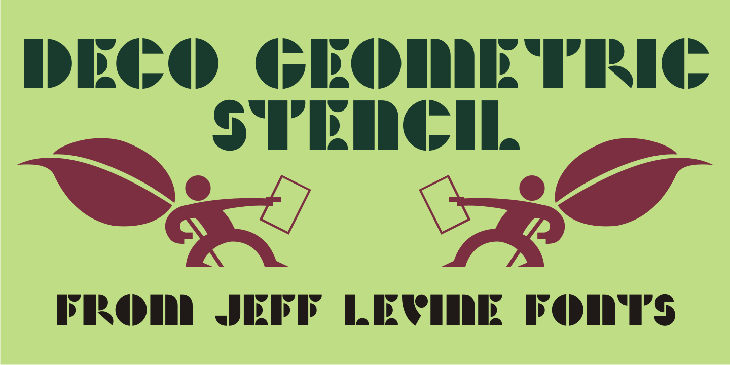 Deco Geometric Stencil Font Family