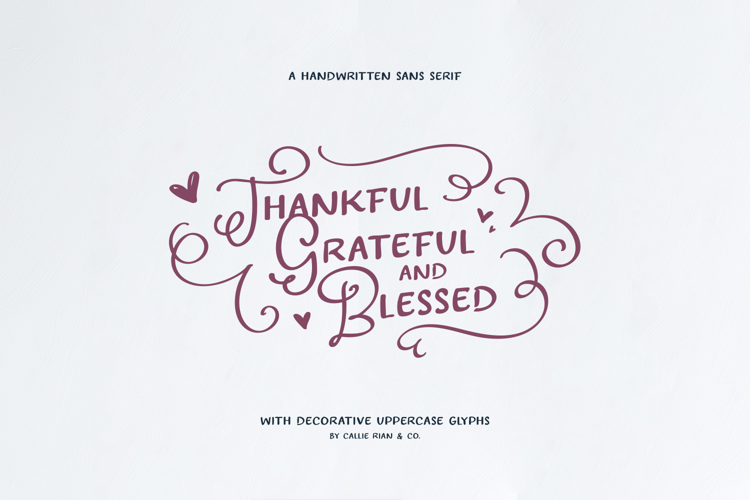 Grateful Thankful & Blessed Type + Dingbats Poster