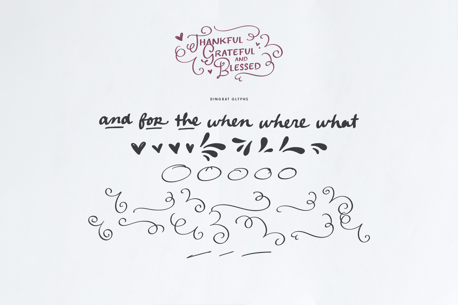 Grateful Thankful & Blessed Type + Dingbats Font Poster #1