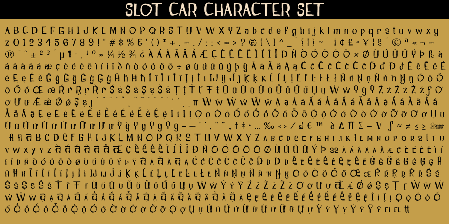 Slot Car Font Poster #7