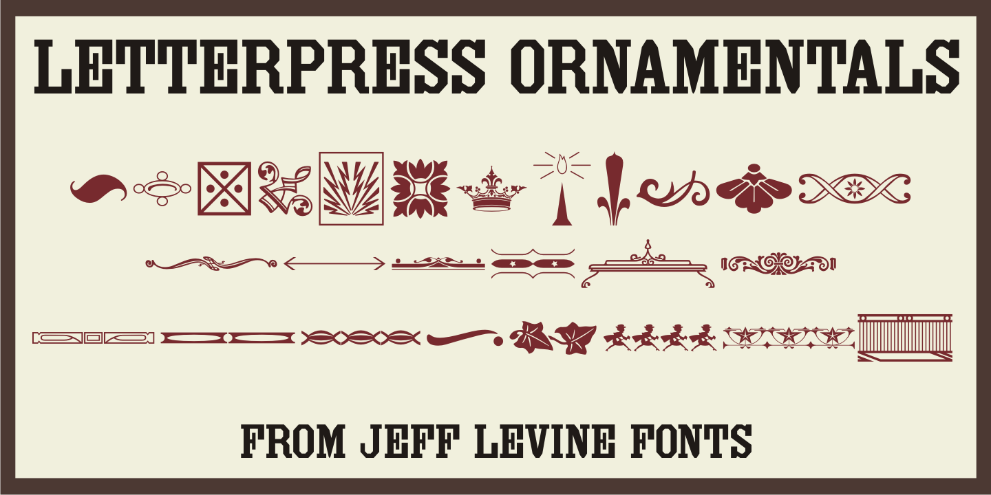 Letterpress Ornamentals Font Poster #1