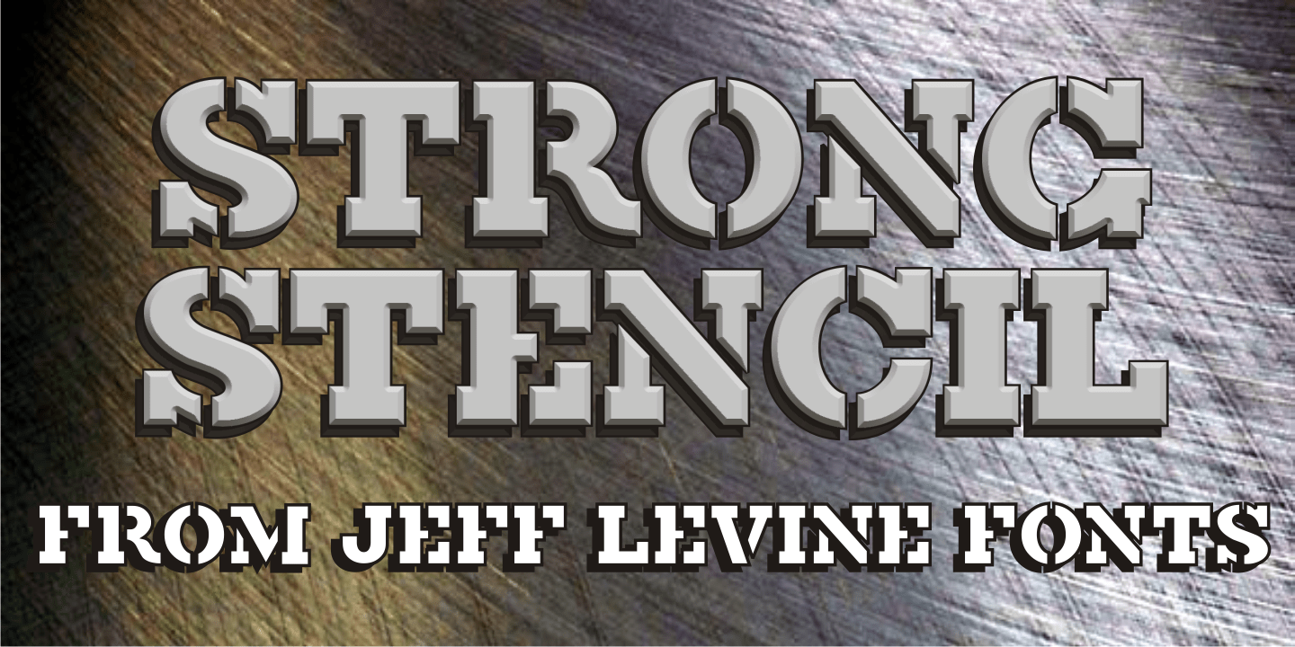 Typography Letters Strong Strong Stencil | Font Family by Jeff Levine Fonts