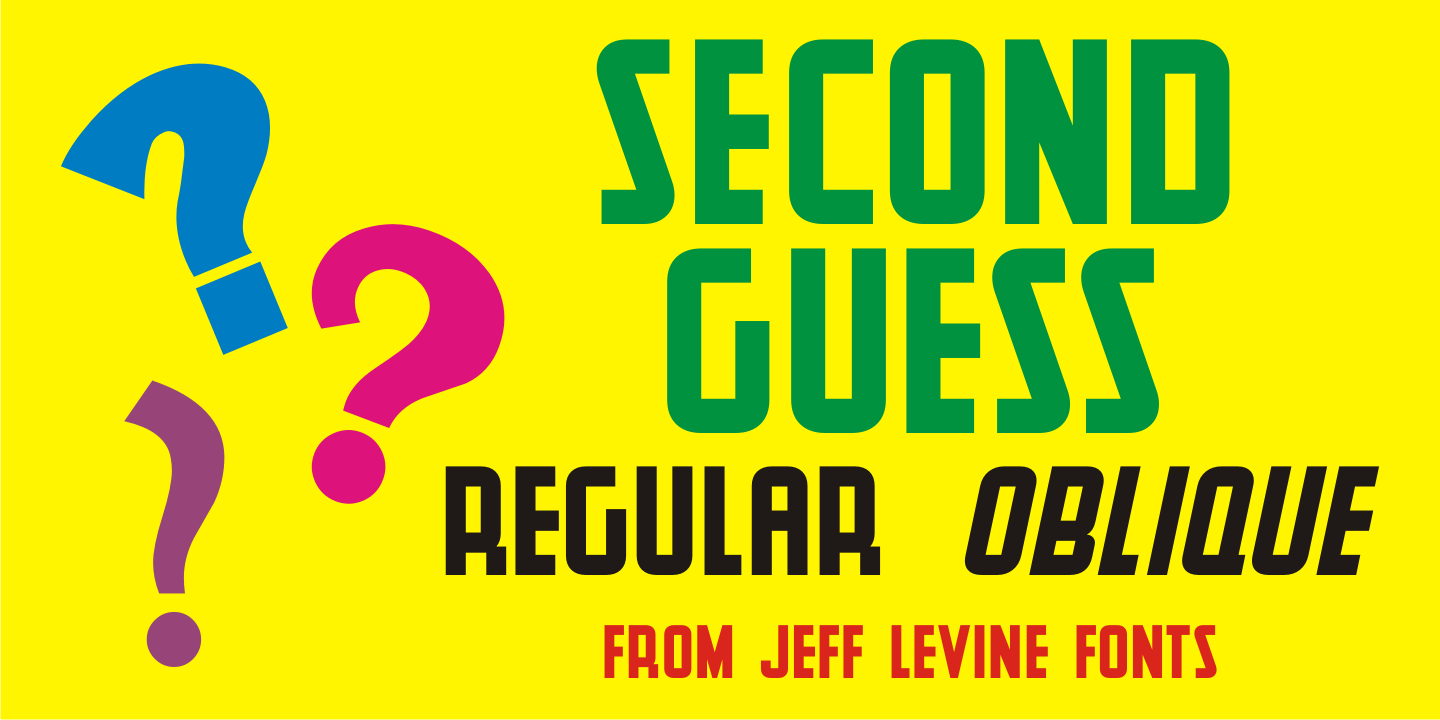 Second Guess Font Family Poster