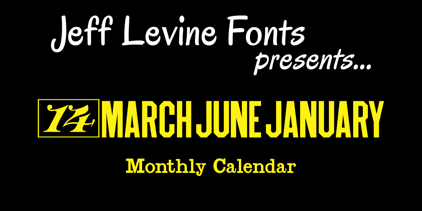 Monthly Calendar Font Poster #1