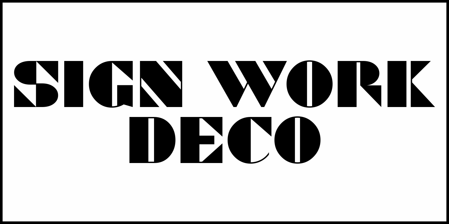 Sign Work Deco Font Poster #1