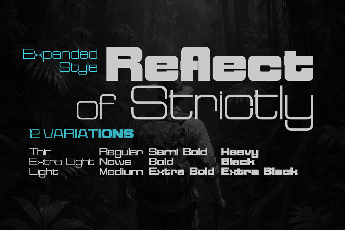 Reflect of Strictly Expanded Font Poster