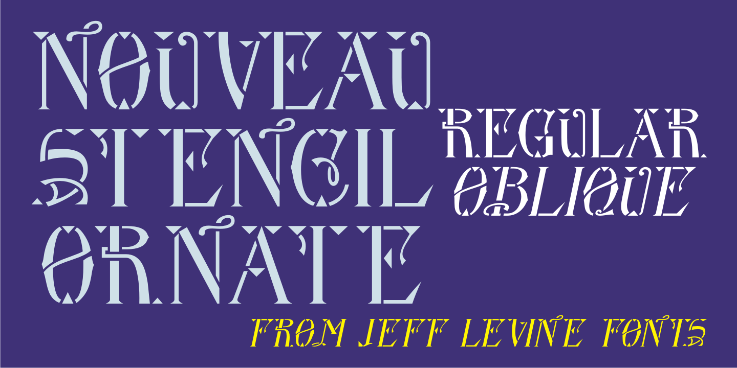 Nouveau Stencil Ornate Font Family Poster