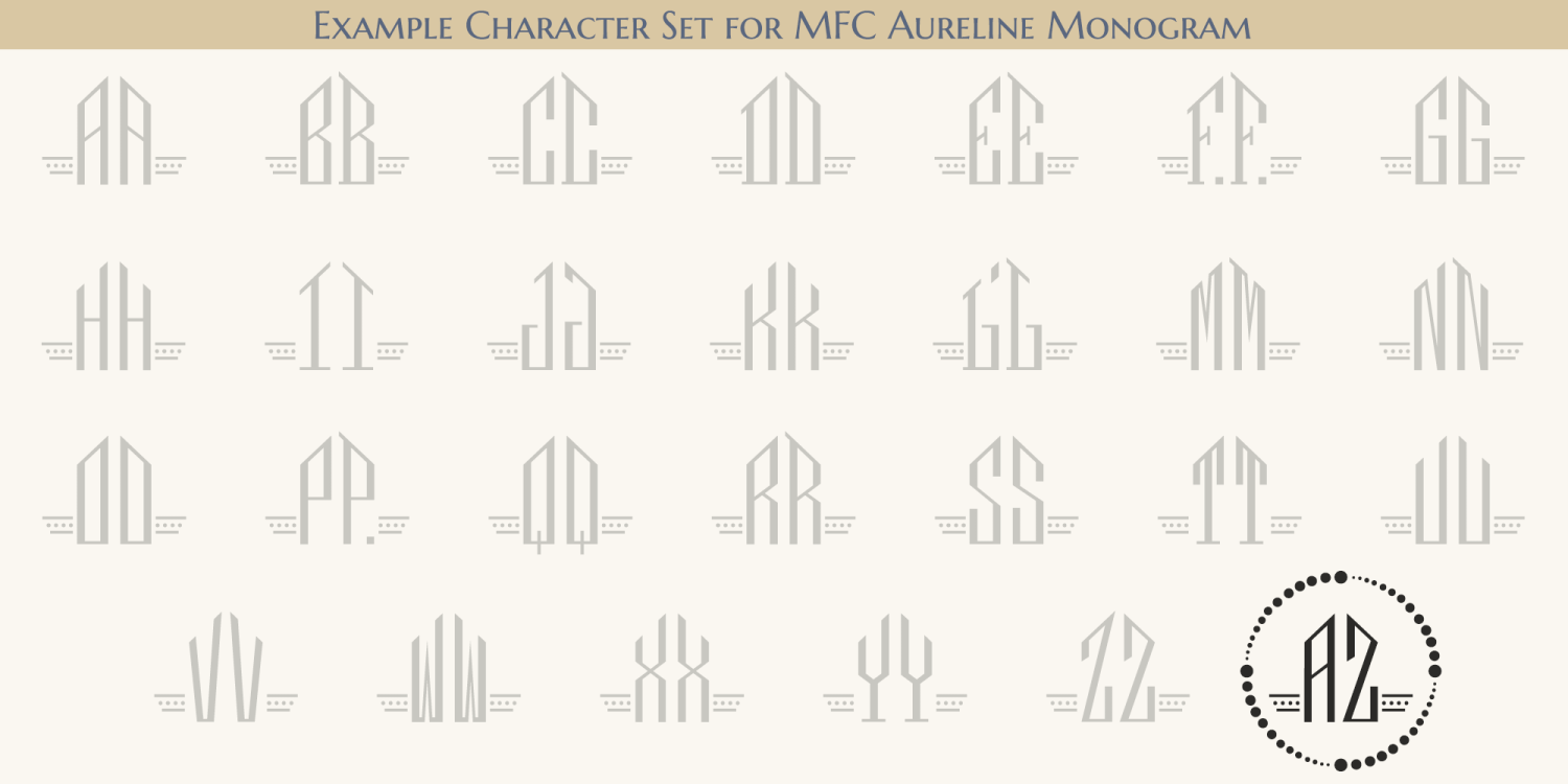 MFC Aureline Monogram Font Poster #2