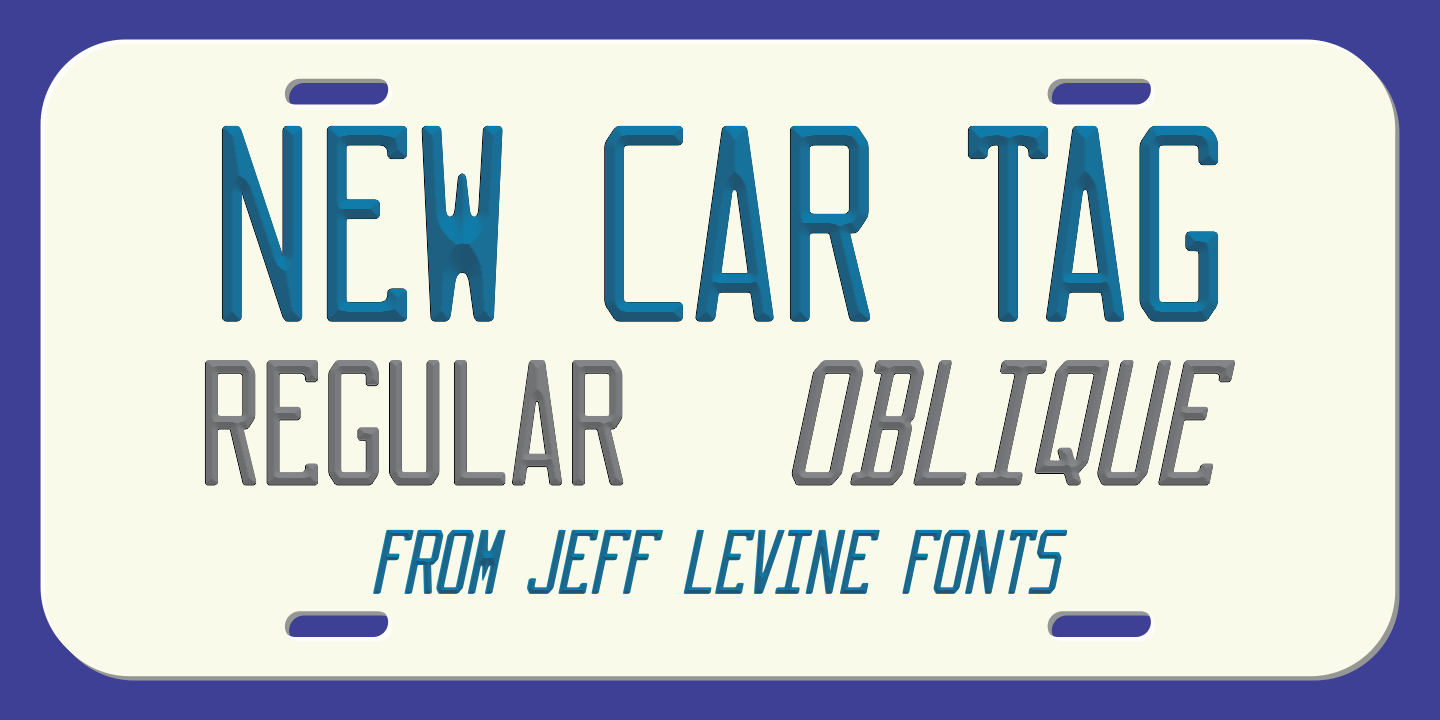 New Car Tag Font Family Poster