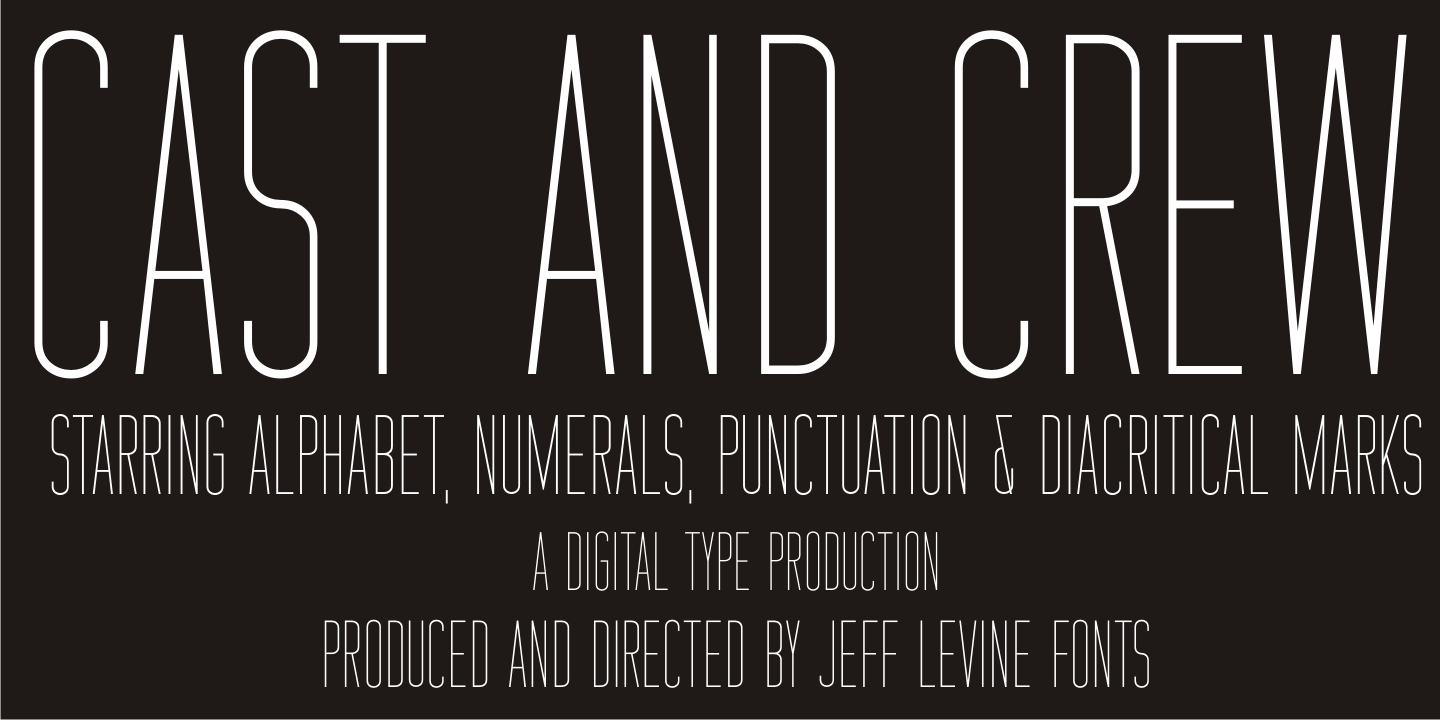 Cast and Crew Font Family by Jeff Levine Fonts | Font Bros