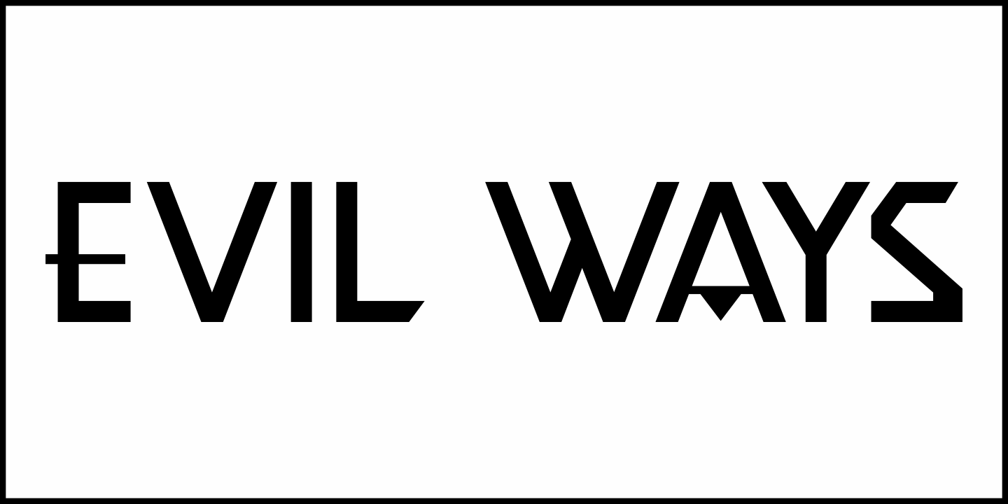 Evil Ways Font Poster #2