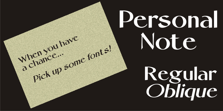 Personal Note Font Poster #1