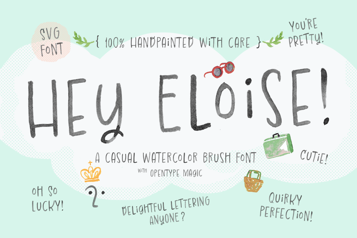 Hey Eloise! Watercolor Font Family Poster
