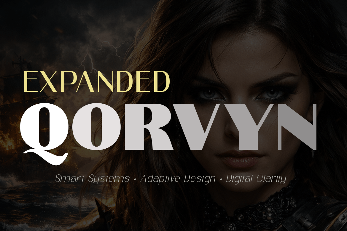 Qorvyn Expanded Font Poster