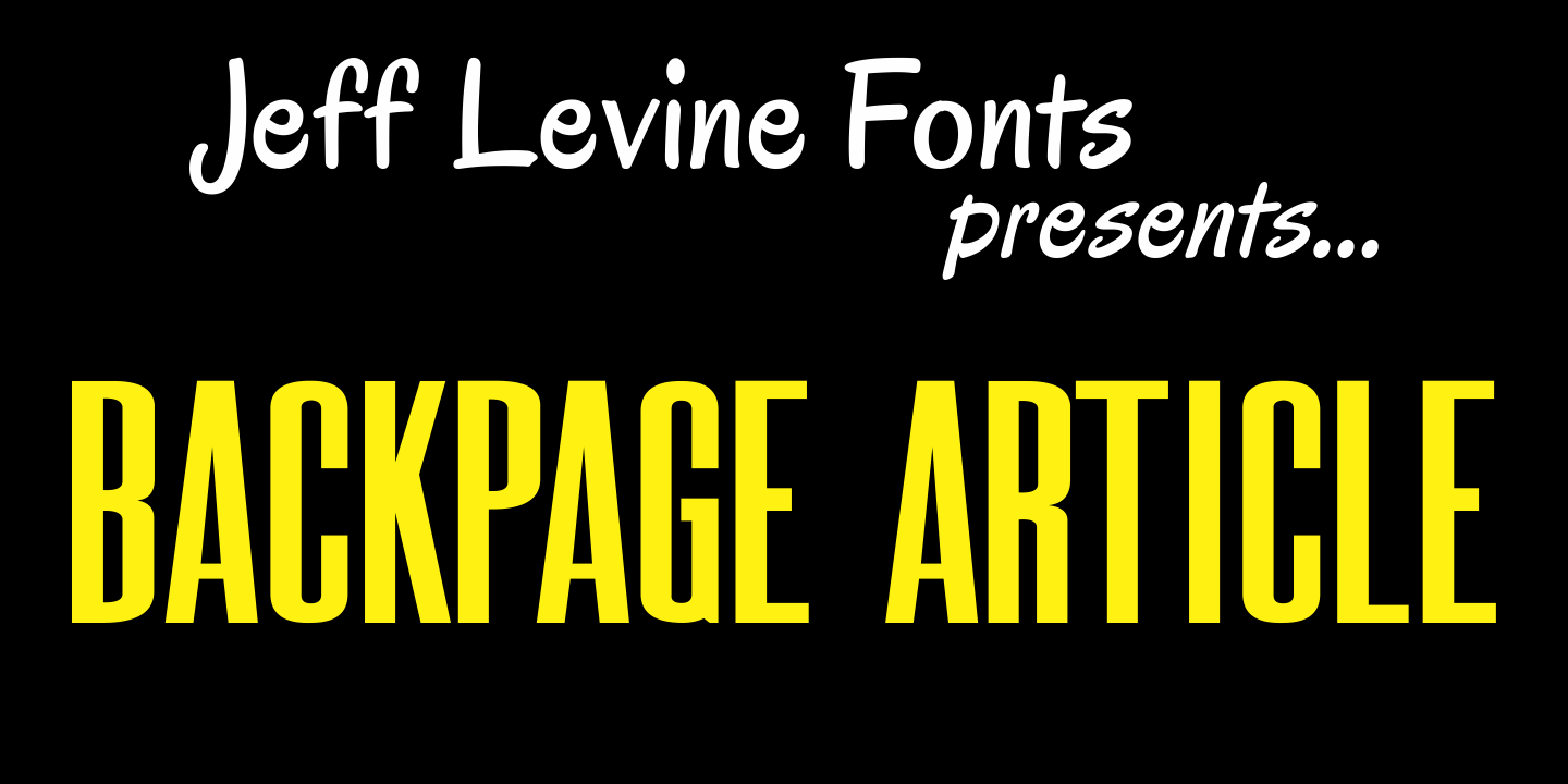 Backpage Article Font Family Poster
