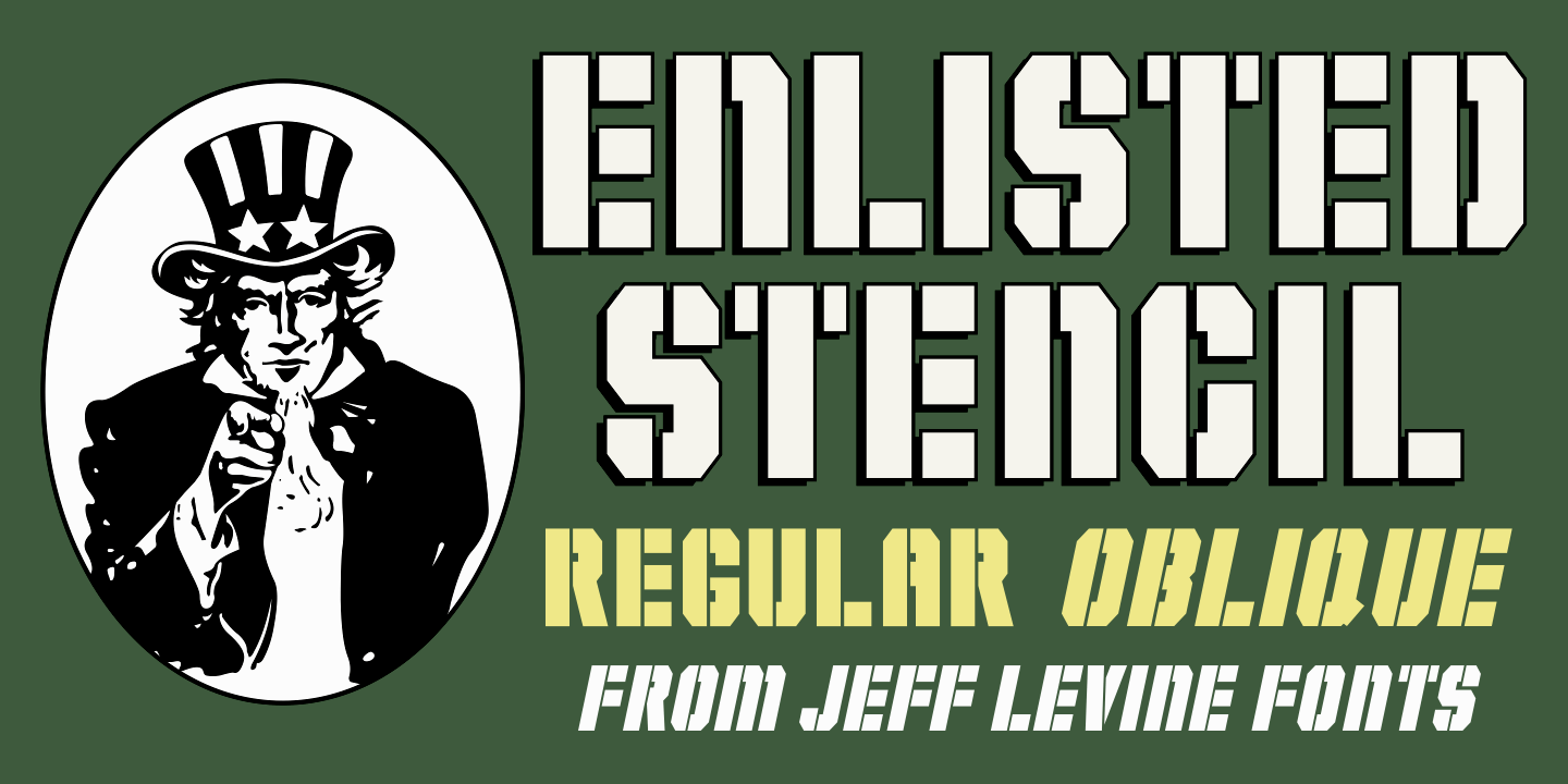 Enlisted Stencil Font Poster #1